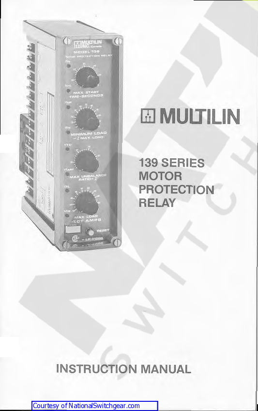 First Page Image of 139-H-FLC 139 Series Motor Protection Relay Guide.pdf